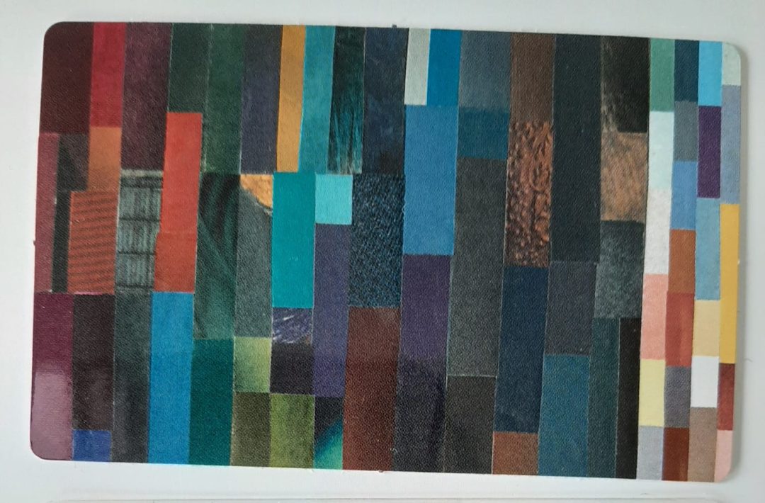 Personal Color Card met kleurvlakken in blauw, groen en bruin