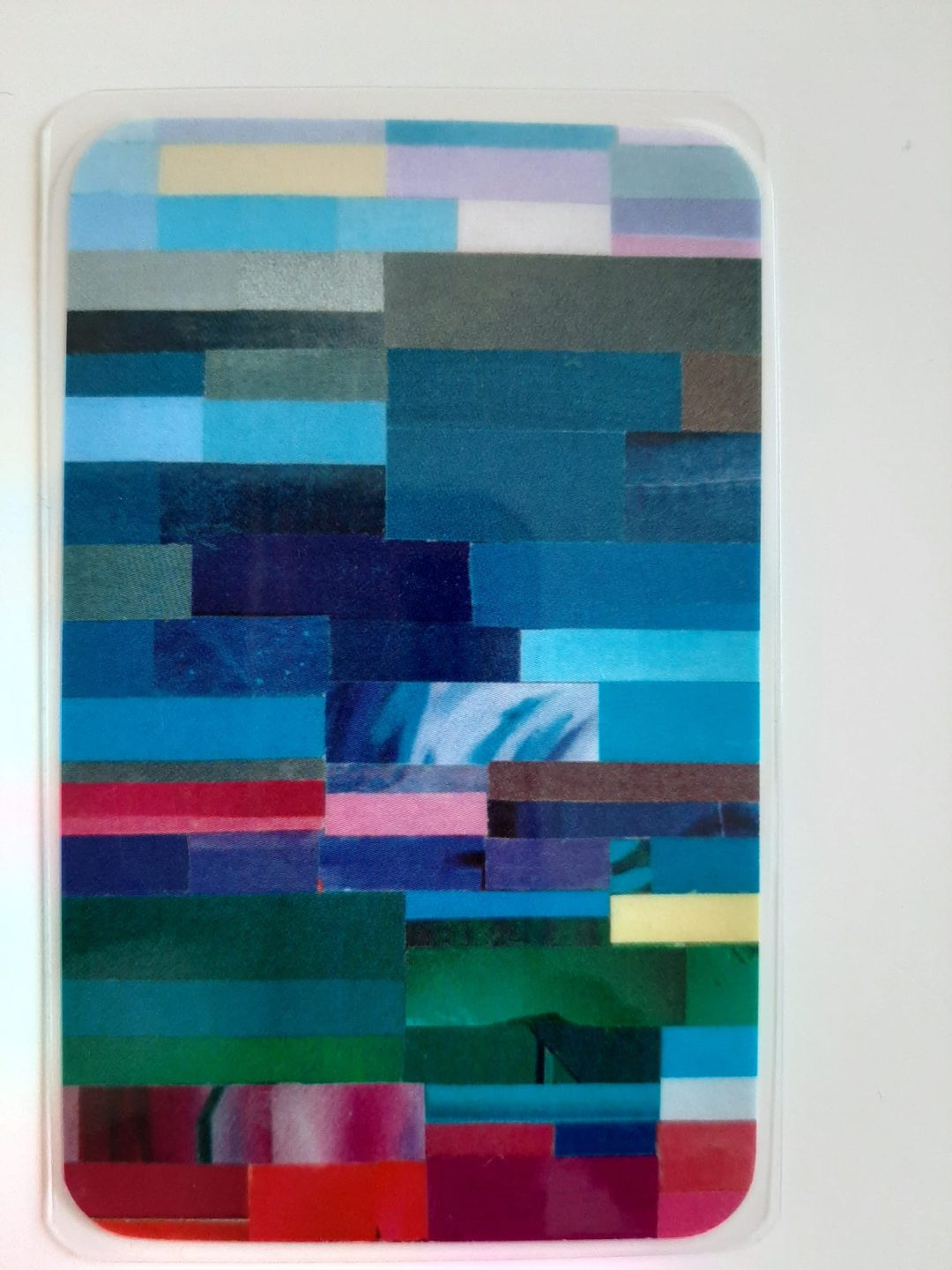 Personal Color Card met kleurblokjes in blauw, groen en rood